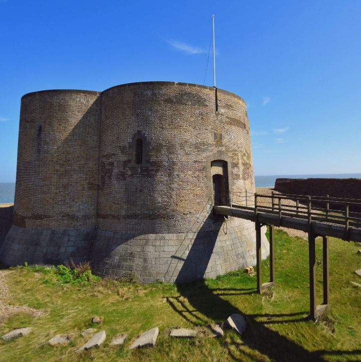 A Martello tower beside the sea